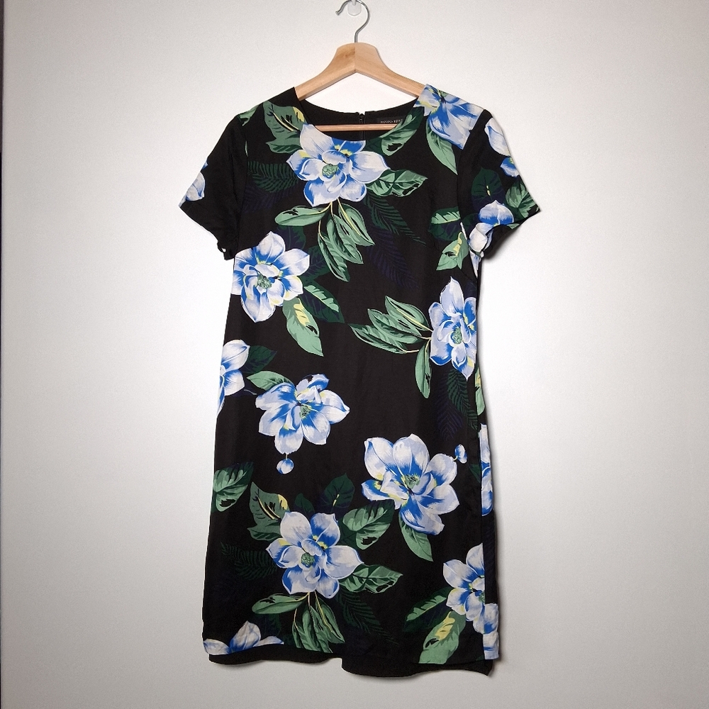 Banana Republic Dress Mini Hawaiian print linen Short Sleeves women’s size 8